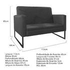 Kit Namoradeira E 02 Poltronas Bella Base De Ferro Preta Linh