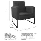 Kit Namoradeira E 02 Poltronas Bella Base De Ferro Preta Linh