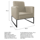 Kit Namoradeira E 02 Poltronas Bella Base De Ferro Preta Sued