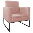 Kit Namoradeira E 02 Poltronas Bella Base De Ferro Preta Sued