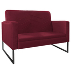 Kit Namoradeira E 02 Poltronas Bella Base De Ferro Preta Sued