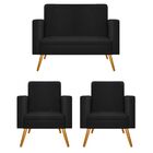 Kit Namoradeira E 02 Poltronas Bella Pés Palito Mel Corano -