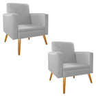 Kit Namoradeira E 02 Poltronas Bella Pés Palito Mel Corano -