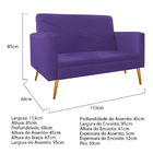 Kit Namoradeira E 02 Poltronas Bella Pés Palito Mel Corano Ro