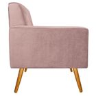 Kit Namoradeira E 02 Poltronas Bella Pés Palito Mel Linho Ros