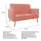 Kit Namoradeira E 02 Poltronas Bella Pés Palito Mel Suede - A