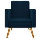 Kit Namoradeira E 02 Poltronas Bella Pés Palito Mel Suede Azu