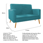 Kit Namoradeira E 02 Poltronas Bella Pés Palito Mel Suede - D