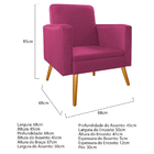 Kit Namoradeira E 02 Poltronas Bella Pés Palito Mel Suede Pin