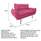 Kit Namoradeira E 02 Poltronas Opala Base Giratória De Madeir