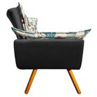 Kit Namoradeira E 02 Poltronas Opala Folhas D68 E Veludo Pret