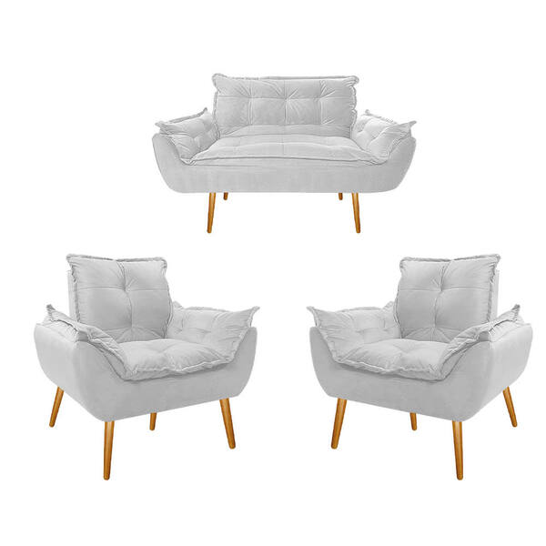 Kit Namoradeira E 02 Poltronas Opala Palito Corano - Amarena