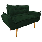 Kit Namoradeira E 02 Poltronas Opala Palito Mel Suede Verde -