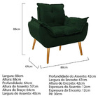 Kit Namoradeira E 02 Poltronas Opala Palito Mel Suede Verde -