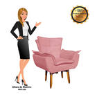 Kit Namoradeira E 02 Poltronas Opala Suede Base Giratória Pés