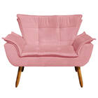 Kit Namoradeira E 02 Poltronas Opala Suede Base Giratória Pés