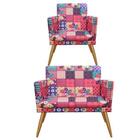 Kit Namoradeira E 1 Poltrona Com Rodapé Nina Patchwork