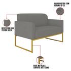 Kit Namoradeira E 1 Poltrona Decorativa Base Industrial Doura