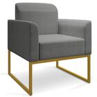 Kit Namoradeira E 1 Poltrona Decorativa Base Industrial Doura