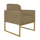 Kit Namoradeira E 1 Poltrona Decorativa Base Industrial Doura