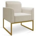 Kit Namoradeira E 1 Poltrona Decorativa Base Industrial Doura