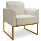 Kit Namoradeira E 1 Poltrona Decorativa Base Industrial Doura