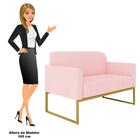 Kit Namoradeira E 1 Poltrona Decorativa Base Industrial Doura