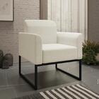 Kit Namoradeira E 1 Poltrona Decorativa Base Industrial Preta