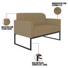 Kit Namoradeira E 1 Poltrona Decorativa Base Industrial Preta