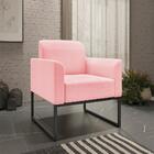 Kit Namoradeira E 1 Poltrona Decorativa Base Industrial Preta