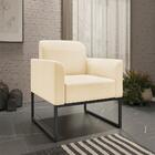 Kit Namoradeira E 1 Poltrona Decorativa Base Industrial Preta