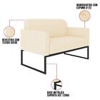 Kit Namoradeira E 1 Poltrona Decorativa Base Industrial Preta