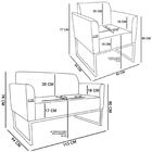 Kit Namoradeira E 1 Poltrona Decorativa Base Industrial Preta