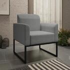 Kit Namoradeira E 1 Poltrona Decorativa Base Industrial Preta