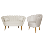 Kit Namoradeira E 1 Poltrona Pétala Decorativa Veludo - Monta