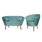 Kit Namoradeira E 1 Poltrona Pétala Decorativa Veludo - Monta