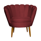 Kit Namoradeira E 1 Poltrona Pétala Decorativa Veludo Vermelh