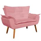 Kit Namoradeira E 2 Poltronas Base Giratória Madeira Opla Sue