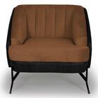 Kit Namoradeira E 2 Poltronas Corano/veludo Preto/laranja