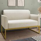 Kit Namoradeira E 2 Poltronas Decorativas Base Industrial Dou