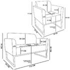 Kit Namoradeira E 2 Poltronas Decorativas Base Industrial Dou