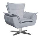 Kit Namoradeira E 2 Poltronas Giratórias Cromada Opla Suede C