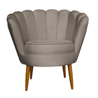 Kit Namoradeira E 2 Poltronas Pétala Decorativa Veludo Cappuc