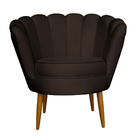 Kit Namoradeira E 2 Poltronas Pétala Decorativa Veludo Marrom