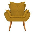 Kit Namoradeira E Poltrona Apolo Pés Palito Mel Suede Mostard