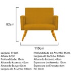 Kit Namoradeira E Poltrona Beatriz Palito Mel Suede Mostarda