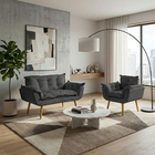 Kit Namoradeira E Poltrona Decorativa Para Sala Recepção Mani