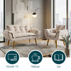 Kit Namoradeira E Poltrona Decorativa Para Sala Recepção Mani