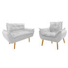 Kit Namoradeira E Poltrona Opala Palito Corano - Amarena Móve