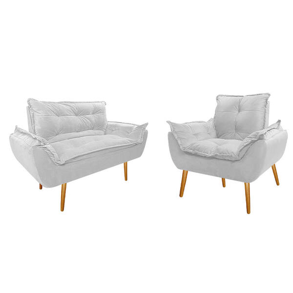 Kit Namoradeira E Poltrona Opala Palito Corano - Amarena Móve